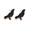 Halloween Theme Alloy Enamel Pendants, Cadmium Free & Lead Free, Light Gold, Bird, 21.5x17x1.5mm, Hole: 1.8mm