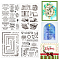 Globleland 4 Sheets 4 Styles PVC Plastic Clear Stamps, for DIY Scrapbooking, Photo Album Decorative, Cards Making, Stamp Sheets, Mixed Shapes, 16x11x0.3cm, 1 sheet/style