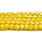 Opaque Solid Color Electroplate Glass Beads Strands, AB Color Plated, Faceted, Bicone, Yellow, 4x4mm, Hole: 0.8mm, about 82~85pcs/strand, 12.01~12.2 inch(30.5~31cm)