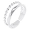 Titanium Steel Open Cuff Ring for Women Men, Stainless Steel Color