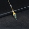 Resin Cone Dowsing Pendulums, Natural Turquoise Chip inside and Metal Findings Charm, 380mm