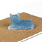 Natural Aquamarine Cat Display Decorations, Sequins Resin Figurine Home Decoration, for Home Feng Shui Ornament, 80x50x50mm