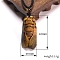 Natural Tiger Eye Cicada Pendant Necklace for Men, 25.59 inch(65cm), pendant: 42x20mm