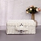 Plastic Imitation Rattan Storage Box, with Handle, Rectangle, White, 22x11x17cm