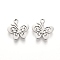 Tarnish Resistant 304 Stainless Steel Charms, Laser Cut, Butterfly, Stainless Steel Color, 10x10x1mm, Hole: 1.2mm