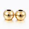 304 Stainless Steel Beads, Round, Real 18K Gold Plated, 8x6.5mm, Hole: 3mm