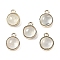 Natural Prehnite Pendants, with GoldenTone Rack Plating Brass, Flat Round, 9.8x7.5x4.3mm, Hole: 1.2mm