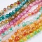 Two Tone Natural White Jade Bead Strands, Dyed, Round, Mixed Color, 10mm, Hole: 1mm, about 38pcs/strand, 14.9 inch