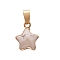 Natural Howlite Faceted Star Charms, with Golden Plated Brass Findings, 13x13mm