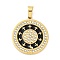 304 Stainless Steel Charms, with Rhinestone and Enamel, Real 18K Gold Plated, Black, Cross, 27.5x24.5x2mm, Hole: 6.5x4mm