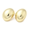 Rack Plating Brass Stud Earrings, Lead Free & Cadmium Free, Long-Lasting Plated, Oval, Real 18K Gold Plated, 27.5x21mm