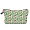 Avocados Linen Waterproof Bag, Multipurpose Travel Toiletry Pouch with Metal Zipper, Pale Green, 25x17x6cm