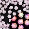 Triple Color Luminous Resin Decoden Cabochons, Glow in the Dark, Flower, Misty Rose, 7x7x4mm