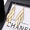 Fashionable Alloy Tassel Earrings, Horse Eye Dangle Earrings for Women, Golden