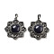 Synthetic Blue Goldstone & Brass Pendants, Antique Silver, Sun Charm, 43.5x39.5x9mm, Hole: 9.5x5.5mm