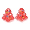 Handmade Lampwork Beads, Christmas Tree, Camellia, 16.5x15x7.5mm, Hole: 1.2mm