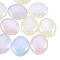 Rainbow Iridescent Plating Acrylic Beads, Glitter Beads, Oval, Mixed Color, 20x17x7mm, Hole: 1.8mm