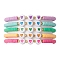 Heart Polymer Clay & Acrylic Beaded Stretch Bracelets, Mixed Color, Inner Diameter: 1-7/8~2-1/8 inch(4.8~5.3cm)