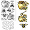 Globleland 1Pc Custom PVC Plastic Clear Stamps, with 1Pc Carbon Steel Cutting Dies Stencils, for DIY Scrapbooking, Photo Album Decorative, Cards Making, Bees, Stamps: 160x110x3mm, Stencils: 137x106x0.8mm