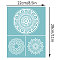 Self-Adhesive Silk Screen Printing Stencil, for Painting on Wood, DIY Decoration T-Shirt Fabric, Sky Blue, Flower Pattern, 22x28cm