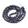 Electroplate Opaque Solid Color Glass Beads Strands EGLA-N002-26-B01-2