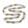 201 Stainless Steel Long Oval Links Chain Necklace NJEW-F22-39T-GP-1