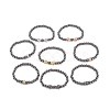 8Pcs 8 Style Synthetic Hematite Stretch Bracelets Sets BJEW-JB08004-1
