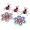 Crafans 3D Iron Flower and Ladybug Big Pendants AJEW-CF0001-19-2