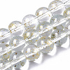 Transparent Spray Painted Glass Bead Strands X-GLAA-N035-03C-B09-1