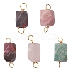 Natural Mixed Stone Connector Charms PALLOY-YW0001-50-1
