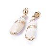 Electroplate Conch Dangle Stud Earrings EJEW-F206-13G-2