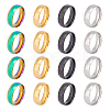 Unicraftale 16Pcs 4 Colors 201 Stainless Steel Plain Band Finger Ring for Women RJEW-UN0002-41-1