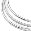 Non-Tarnish 3Pcs 304 Stainless Steel Plain Bangles Set BJEW-G684-02A-P-3