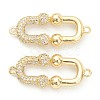 Brass Micro Pave Clear Cubic Zirconia Links Connectors X-ZIRC-M117-25G-1