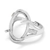 925 Sterling Silver Rhinestone Claw Finger Ring Components STER-E061-37P-2