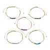 5Pcs Natural Gemstone Beaded Bracelets BJEW-JB10212-1