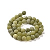 Round Frosted Natural TaiWan Jade Bead Strands G-M248-8mm-02-9