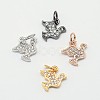 CZ Brass Micro Pave Cubic Zirconia Bird Charms ZIRC-L018-01-1