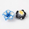 Handmade Polymer Clay 3D Flower Plumeria Beads X-CLAY-Q193-M01-2