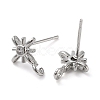 Brass Micro Pave Cubic Zirconia Studs Finding KK-K364-06P-2