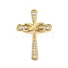 Rack Plating Brass & Clear Cubic Zirconia Pendants KK-S372-23G-1