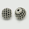 Brass Cubic Zirconia Beads ZIRC-F001-22-2