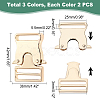 WADORN® 6 Sets 3 Colors Zinc Alloy Bag Side Release Buckles
 FIND-WR0005-37-2