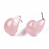 Transparent Resin Half Hoop Earrings X-EJEW-T012-03-B03-4