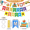 CRASPIRE 2 Sets 2 Styles Welcome Come Back & School Supplies Paper Banners DIY-CP0009-68-2