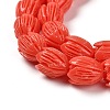 Synthetic Coral Dyed Carved Beads Strands CORA-P004-01A-3