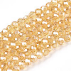 Electroplate Glass Beads Strands EGLA-A034-T4mm-A01-1