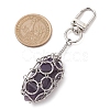 304 Stainless Steel Chain Pouch Natural Gemstone Pendant Decorations HJEW-JM01888-01-3