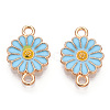 Zinc Alloy Enamel Sunflower Connector Charms X-ENAM-E011-01KCG-4