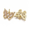 Brass Micro Pave Clear Cubic Zirconia Charms KK-F821-15-3